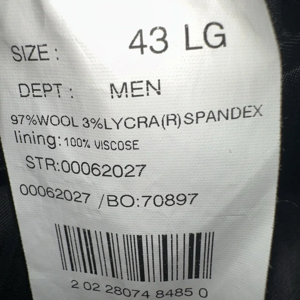 Brooks Brothers 346‎ Stretch  2 Piece Suit 43L Gray PinStripe Wool 36X30(cuffed)